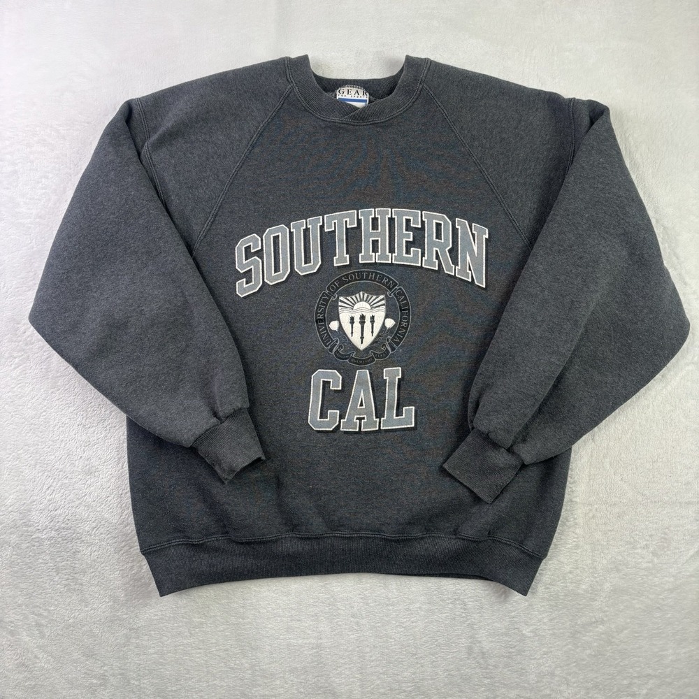 VTG Gear for Sports University Southern California USC Grey Sweatshirt Men's L